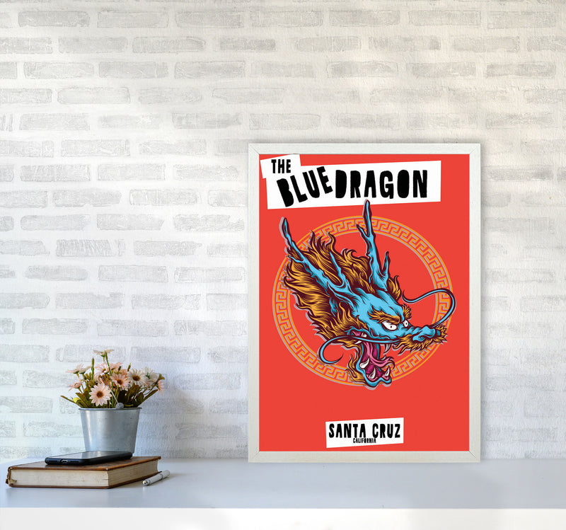 The Blue Dragon Art Print by Jason Stanley A2 Oak Frame
