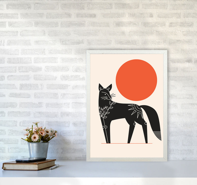 Fox And The Sun Art Print by Jason Stanley A2 Oak Frame