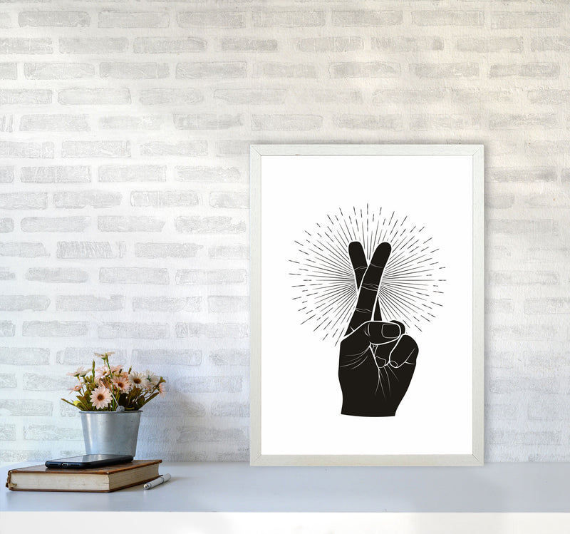 Fingers Crossed Art Print by Jason Stanley A2 Oak Frame