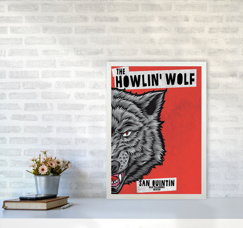 The Howlin Wolf Art Print by Jason Stanley A2 Oak Frame