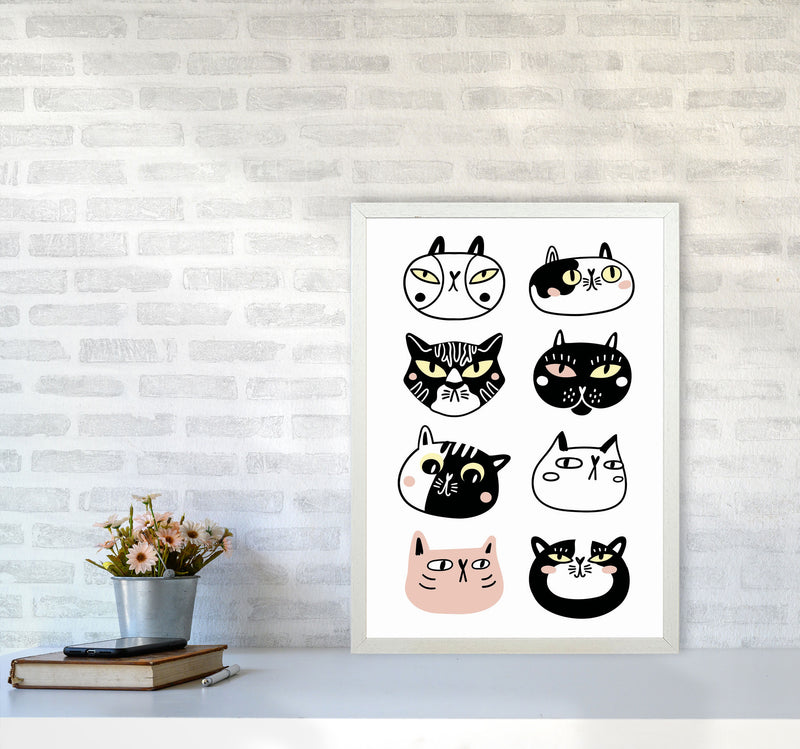Crazy Cat Lady Art Print by Jason Stanley A2 Oak Frame