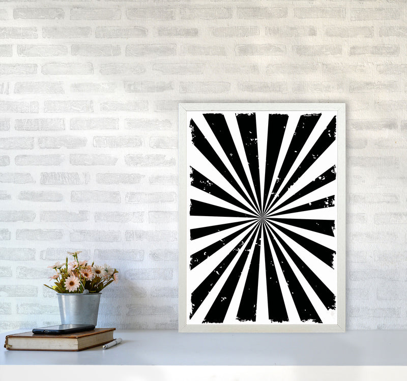 Black Sun Rays Art Print by Jason Stanley A2 Oak Frame