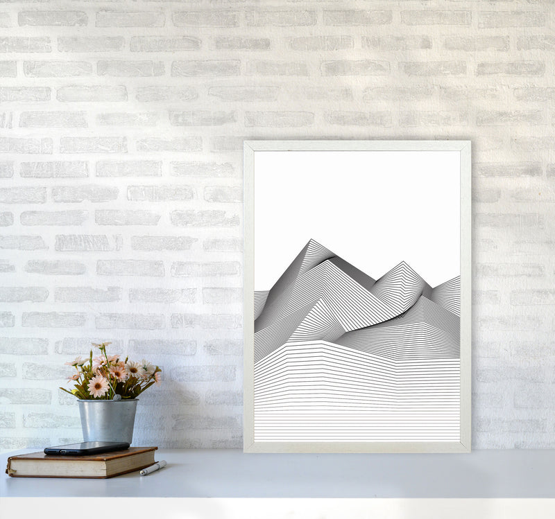 Line Mountains Art Print by Jason Stanley A2 Oak Frame