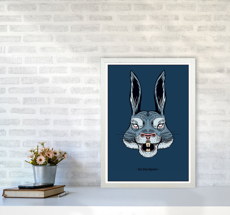 The Mad Rabbit Art Print by Jason Stanley A2 Oak Frame