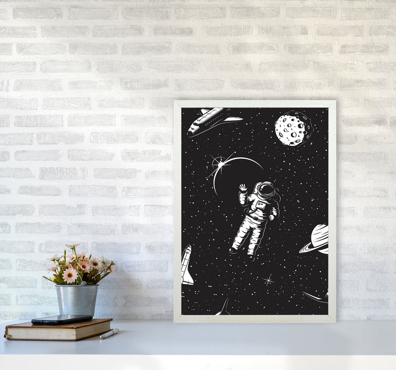 Hello Spaceman Art Print by Jason Stanley A2 Oak Frame