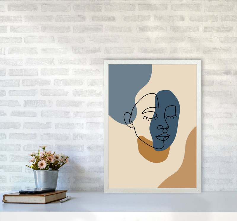 Abstract Face Art Print by Jason Stanley A2 Oak Frame