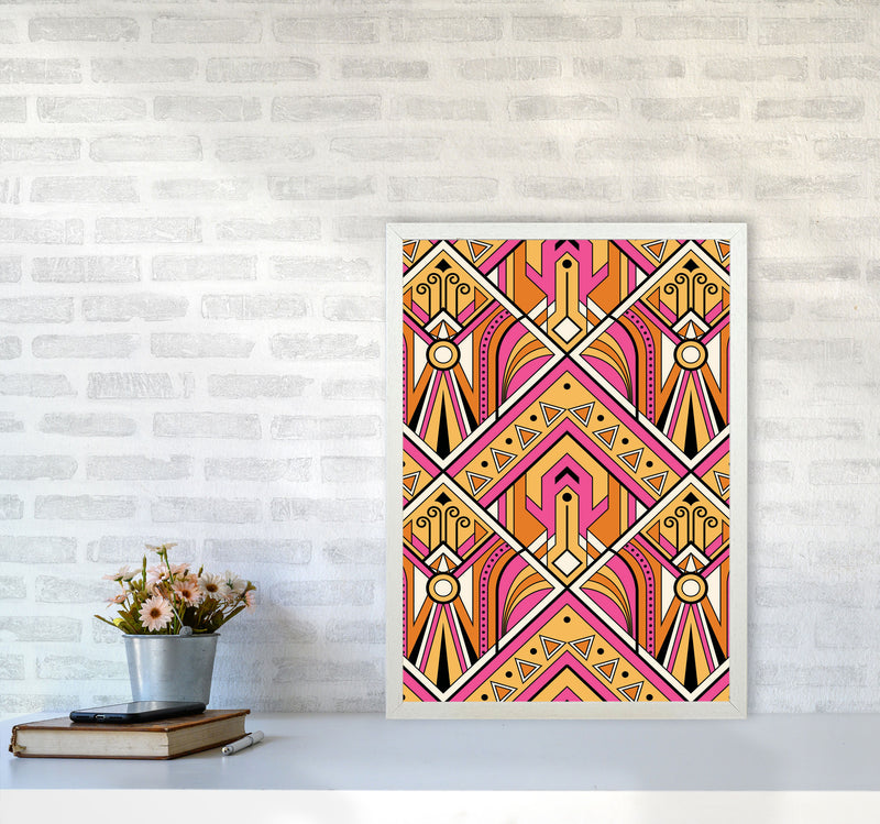 Pink Patterns Art Print by Jason Stanley A2 Oak Frame