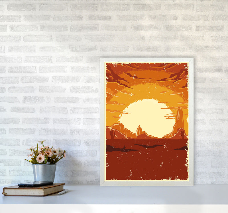 Desert Sunset Art Print by Jason Stanley A2 Oak Frame