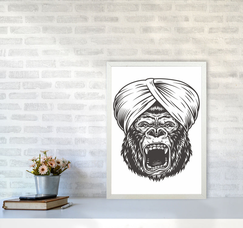Wise Gorilla Art Print by Jason Stanley A2 Oak Frame