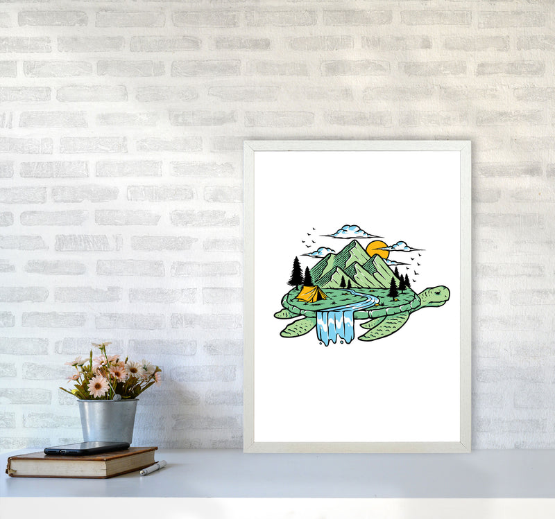 Turtle Power Art Print by Jason Stanley A2 Oak Frame