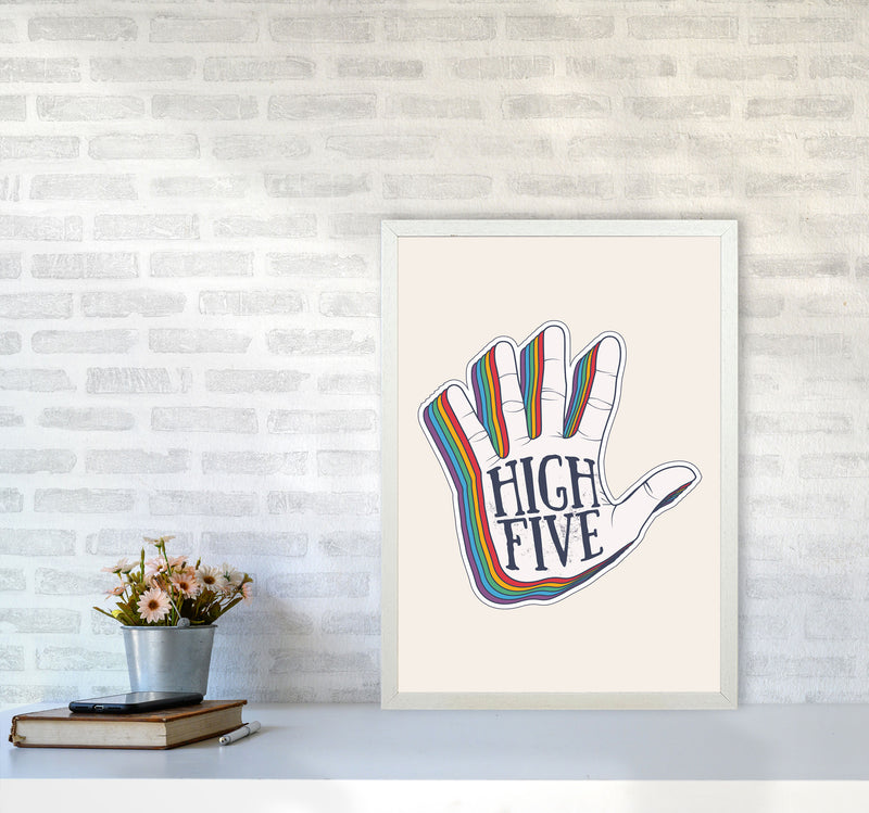 High Five!! Art Print by Jason Stanley A2 Oak Frame