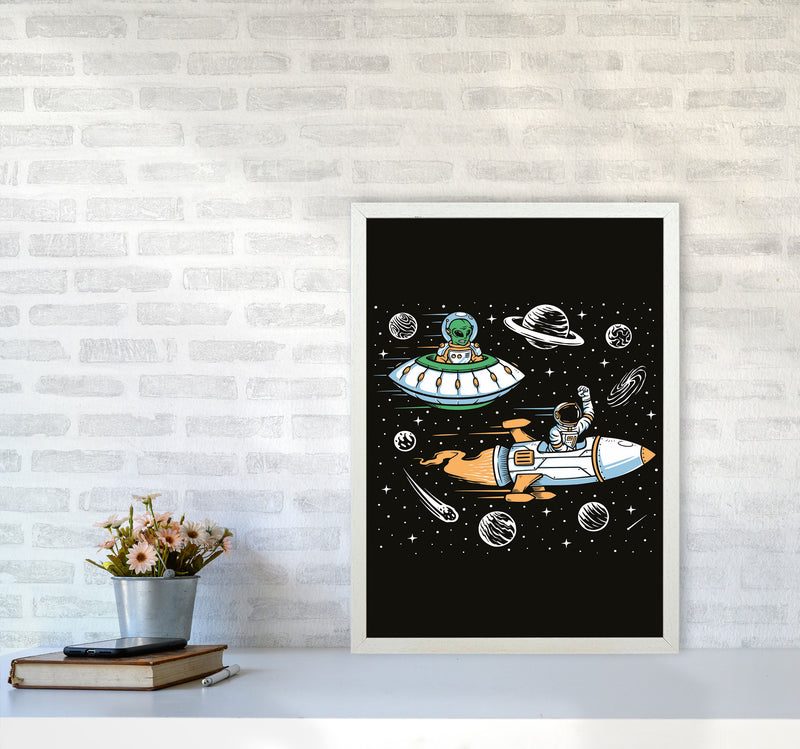 Space Rage Art Print by Jason Stanley A2 Oak Frame