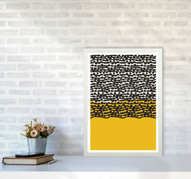 Yellow Vibe Art Print by Jason Stanley A2 Oak Frame