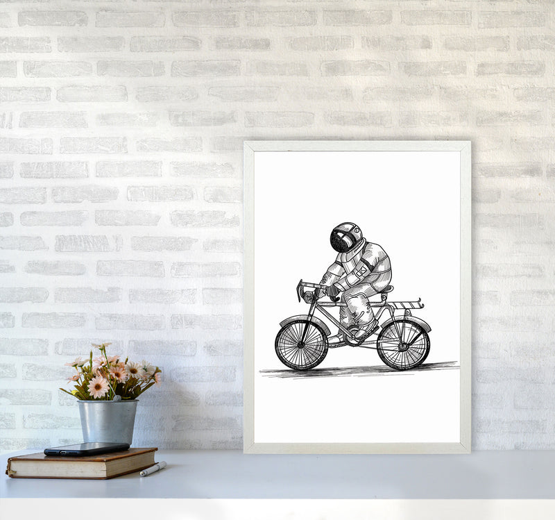 Astrobiker Art Print by Jason Stanley A2 Oak Frame