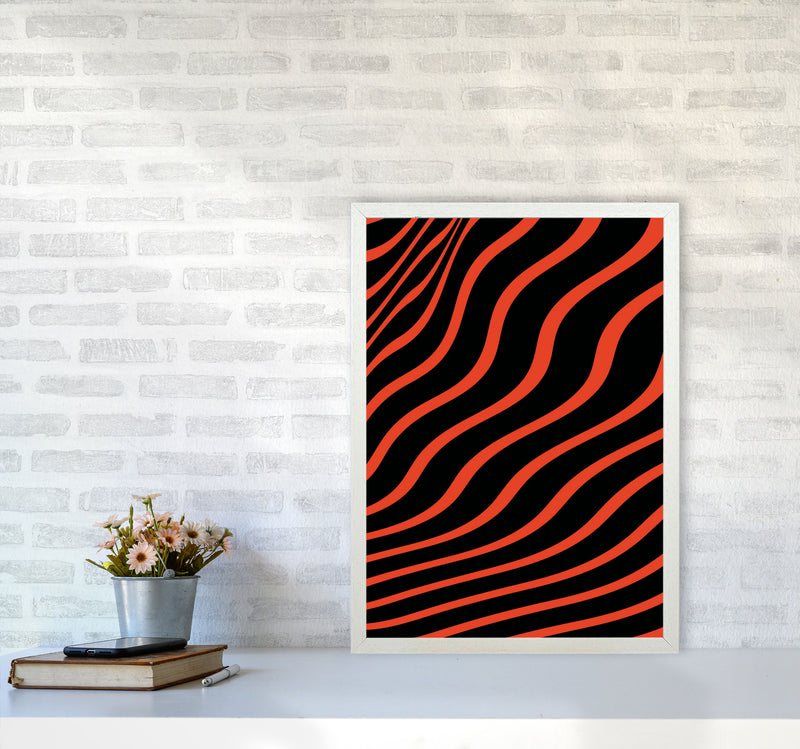 Red Vibes Art Print by Jason Stanley A2 Oak Frame