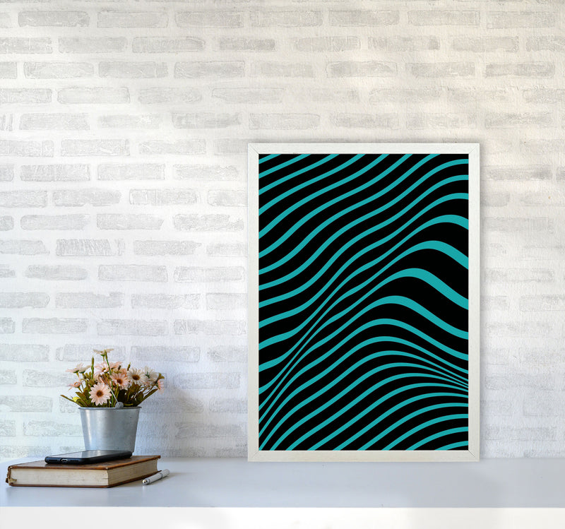 Blue Vibes Art Print by Jason Stanley A2 Oak Frame