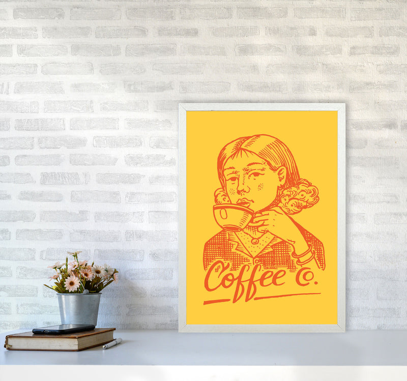 Coffee Art Print by Jason Stanley A2 Oak Frame
