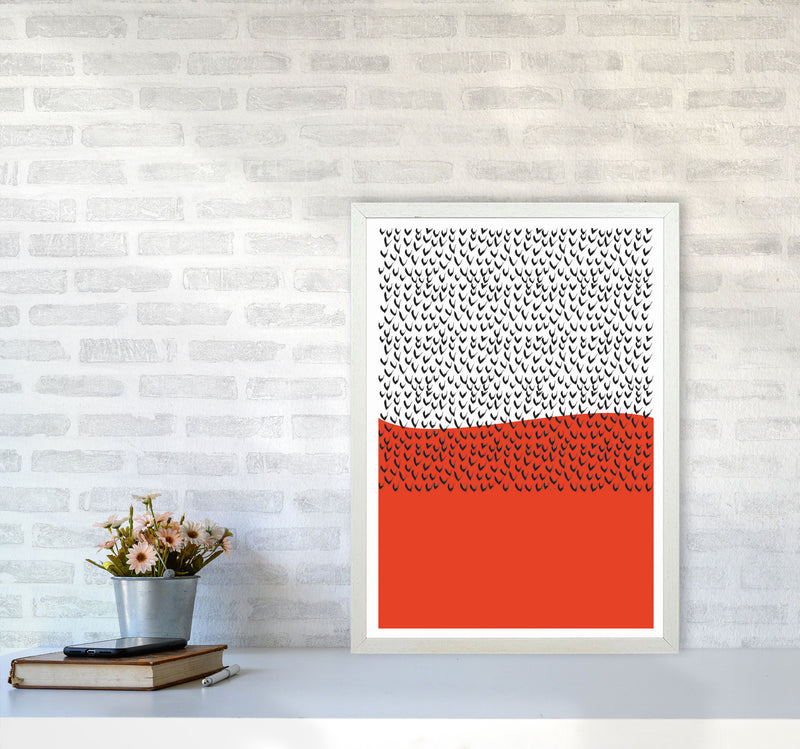 Red Vibe Art Print by Jason Stanley A2 Oak Frame