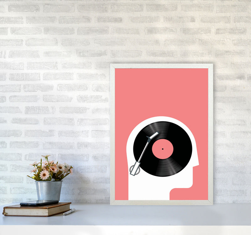 Listen To Records Art Print by Jason Stanley A2 Oak Frame