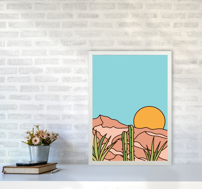 Minimal Desert Sunset Art Print by Jason Stanley A2 Oak Frame