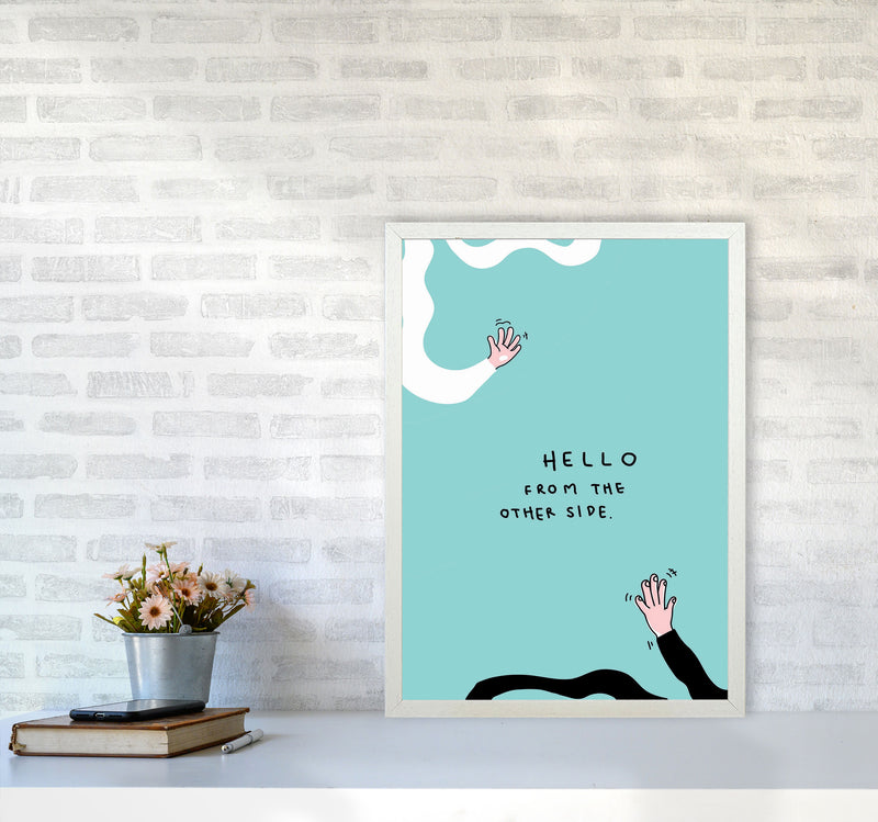 Hello From The Other Side Art Print by Jason Stanley A2 Oak Frame