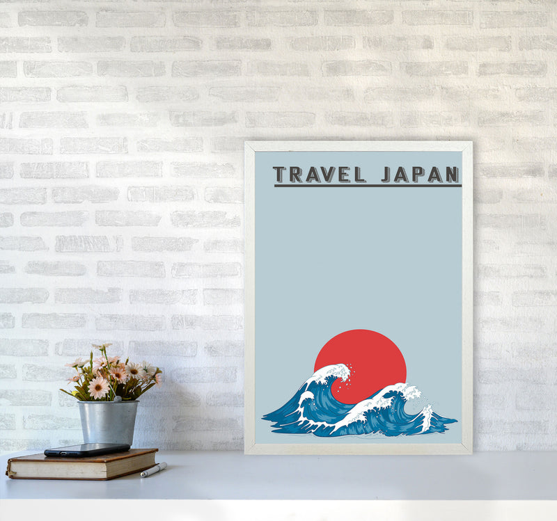Japanese Waves Art Print by Jason Stanley A2 Oak Frame