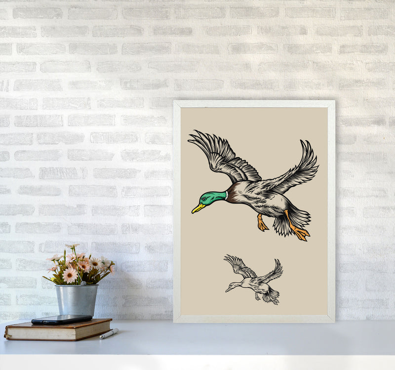 Flying Ducks Art Print by Jason Stanley A2 Oak Frame