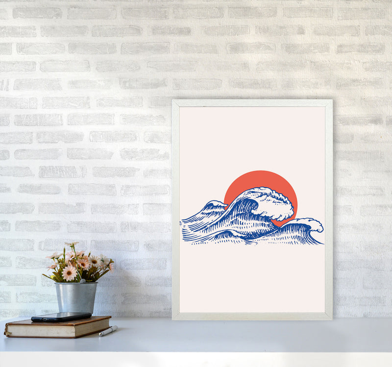 Chill Waves Art Print by Jason Stanley A2 Oak Frame