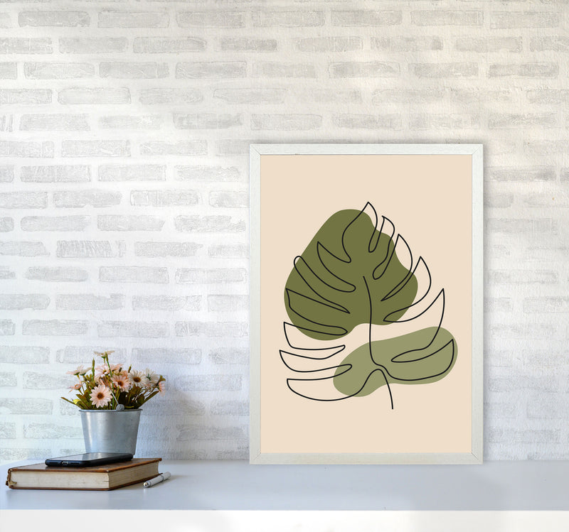 Abstract One Line Leaf Drawing II Art Print by Jason Stanley A2 Oak Frame