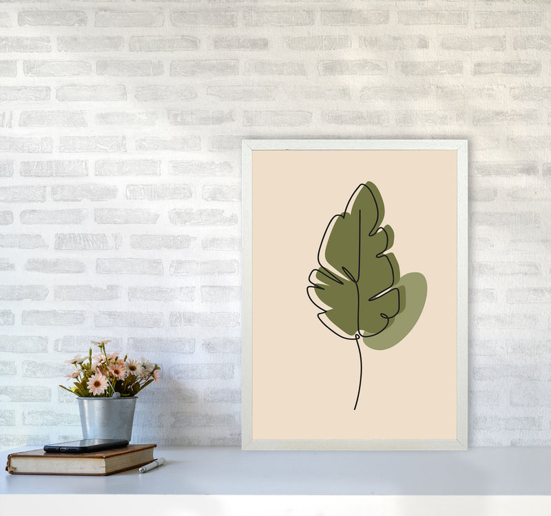 Abstract One Line Leaf Drawing III Art Print by Jason Stanley A2 Oak Frame