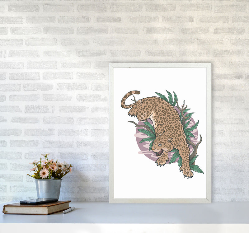 Wild Leopard Art Print by Jason Stanley A2 Oak Frame
