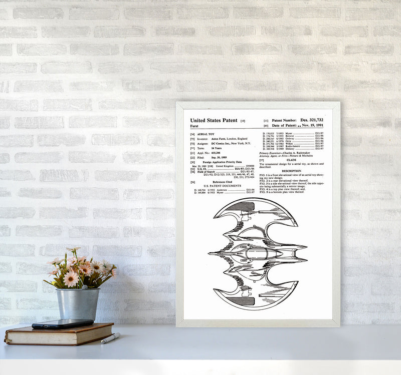 Batwing Patent Side View Art Print by Jason Stanley A2 Oak Frame