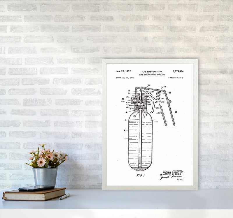 Fire Extinguisher Patent Art Print by Jason Stanley A2 Oak Frame