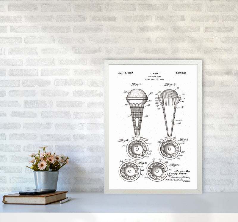 Ice Cream Cone Patent Art Print by Jason Stanley A2 Oak Frame