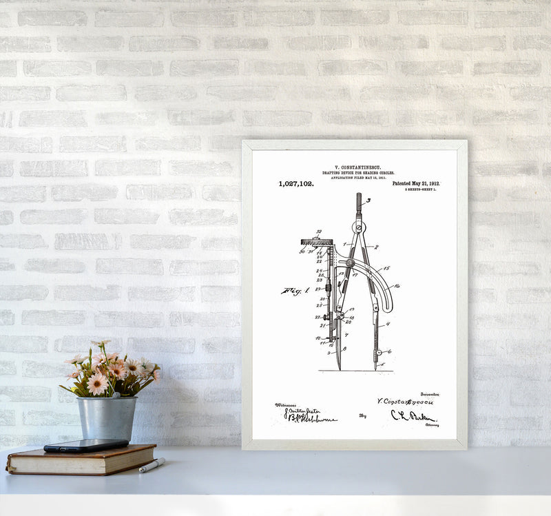 Drafting Device Patent Art Print by Jason Stanley A2 Oak Frame