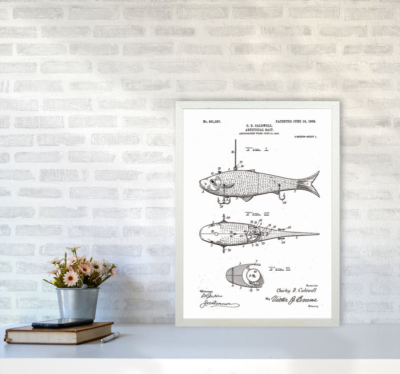 Fishing Lure Patent Art Print by Jason Stanley A2 Oak Frame