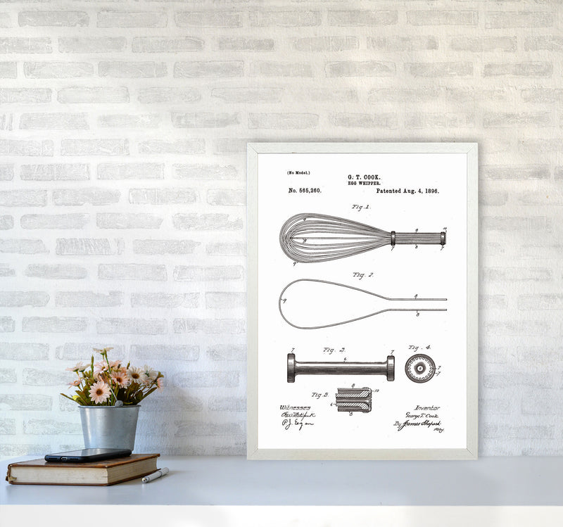 Egg Whipper Patent Art Print by Jason Stanley A2 Oak Frame