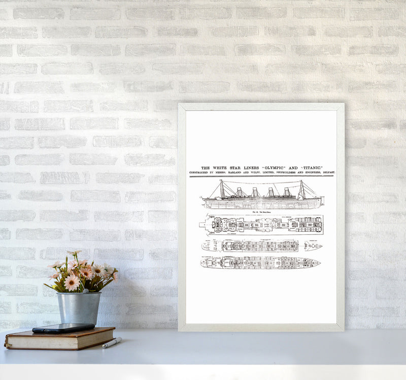 Titanic Patent 2 Art Print by Jason Stanley A2 Oak Frame