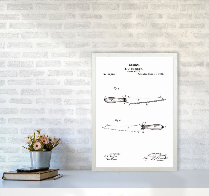 Bread Knife Patent Art Print by Jason Stanley A2 Oak Frame