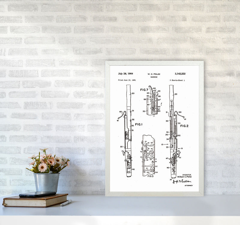 Bassoon Patent Art Print by Jason Stanley A2 Oak Frame