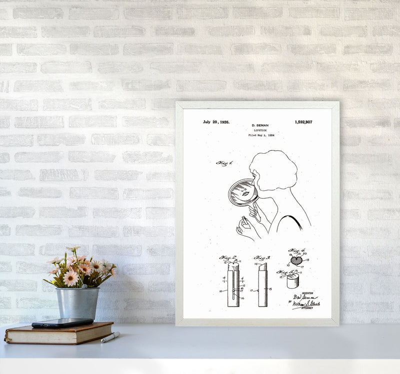 Lipstick Patent Art Print by Jason Stanley A2 Oak Frame