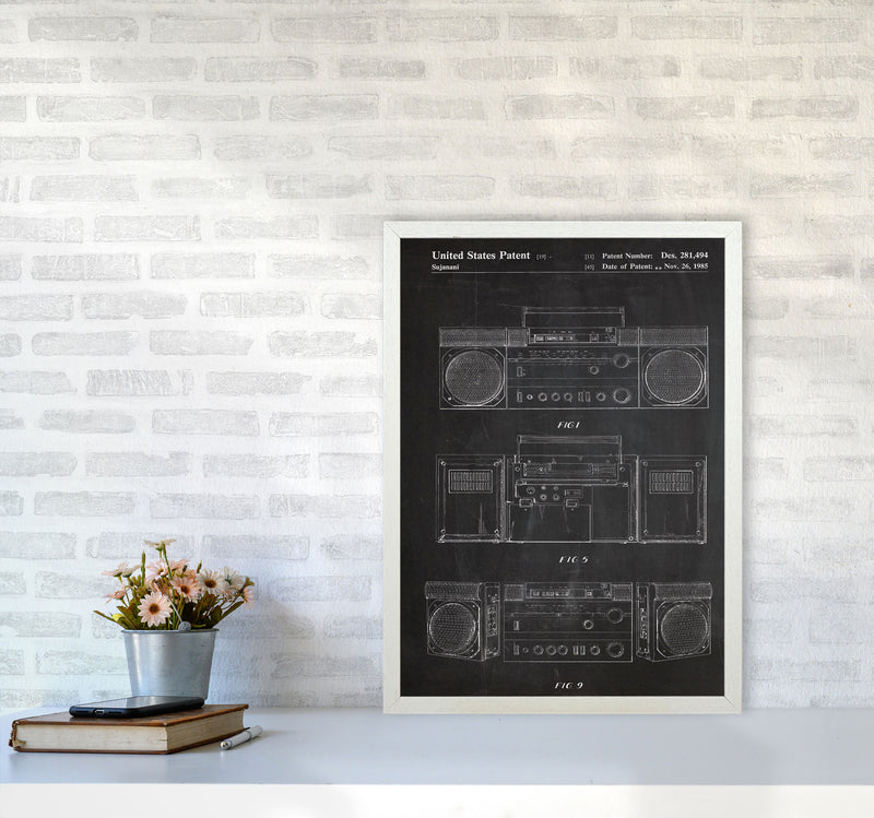 Boombox Patent Art Print by Jason Stanley A2 Oak Frame