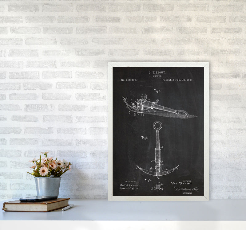 Anchor Patent Art Print by Jason Stanley A2 Oak Frame