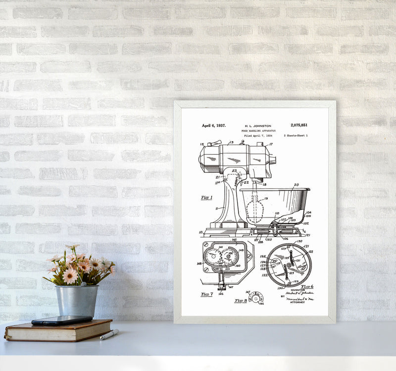 Mixer Patent Art Print by Jason Stanley A2 Oak Frame