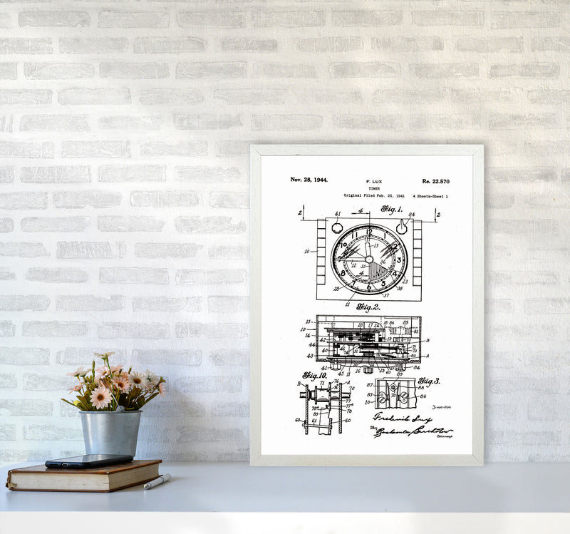 Timer Patent Art Print by Jason Stanley A2 Oak Frame