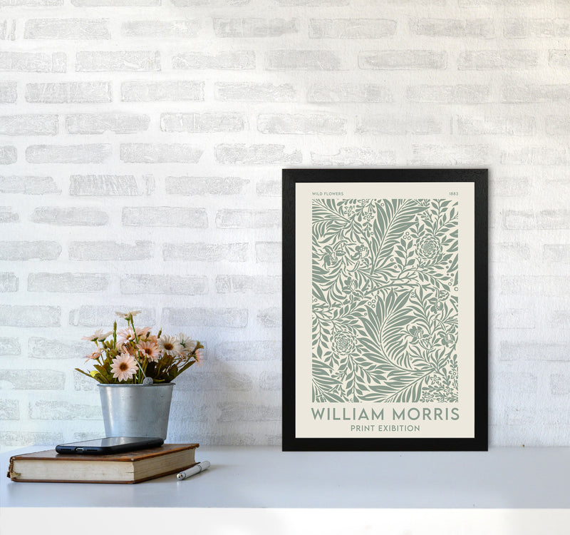 William Morris- Green Wild Flowers Art Print by Jason Stanley A3 White Frame