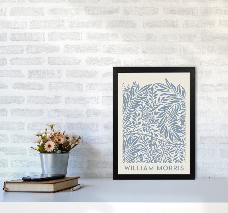 William Morris- Blue Wild Flowers Art Print by Jason Stanley A3 White Frame