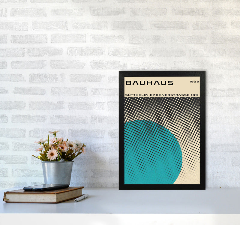 Bauhaus Geometric Teal Vibe II Art Print by Jason Stanley A3 White Frame