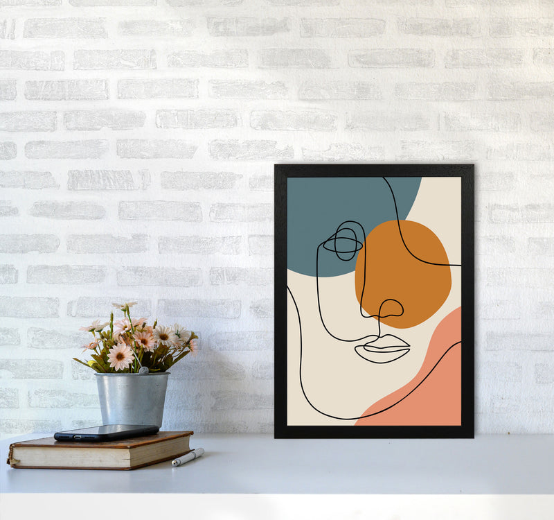 Abstract Face Line Drawing Art Print by Jason Stanley A3 White Frame