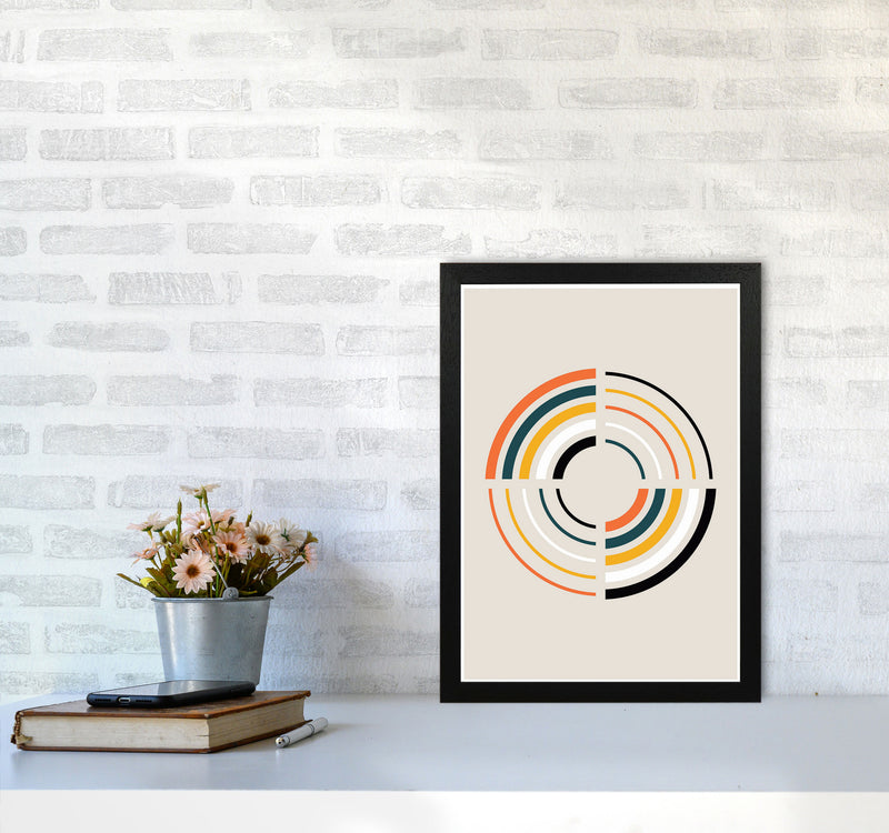 Retro Geometric Circle 2 Art Print by Jason Stanley A3 White Frame